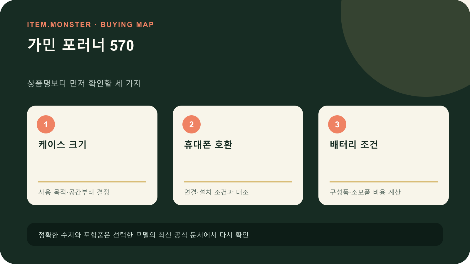 가민 포러너 570 구매 전 세 가지 핵심 확인 순서 도식