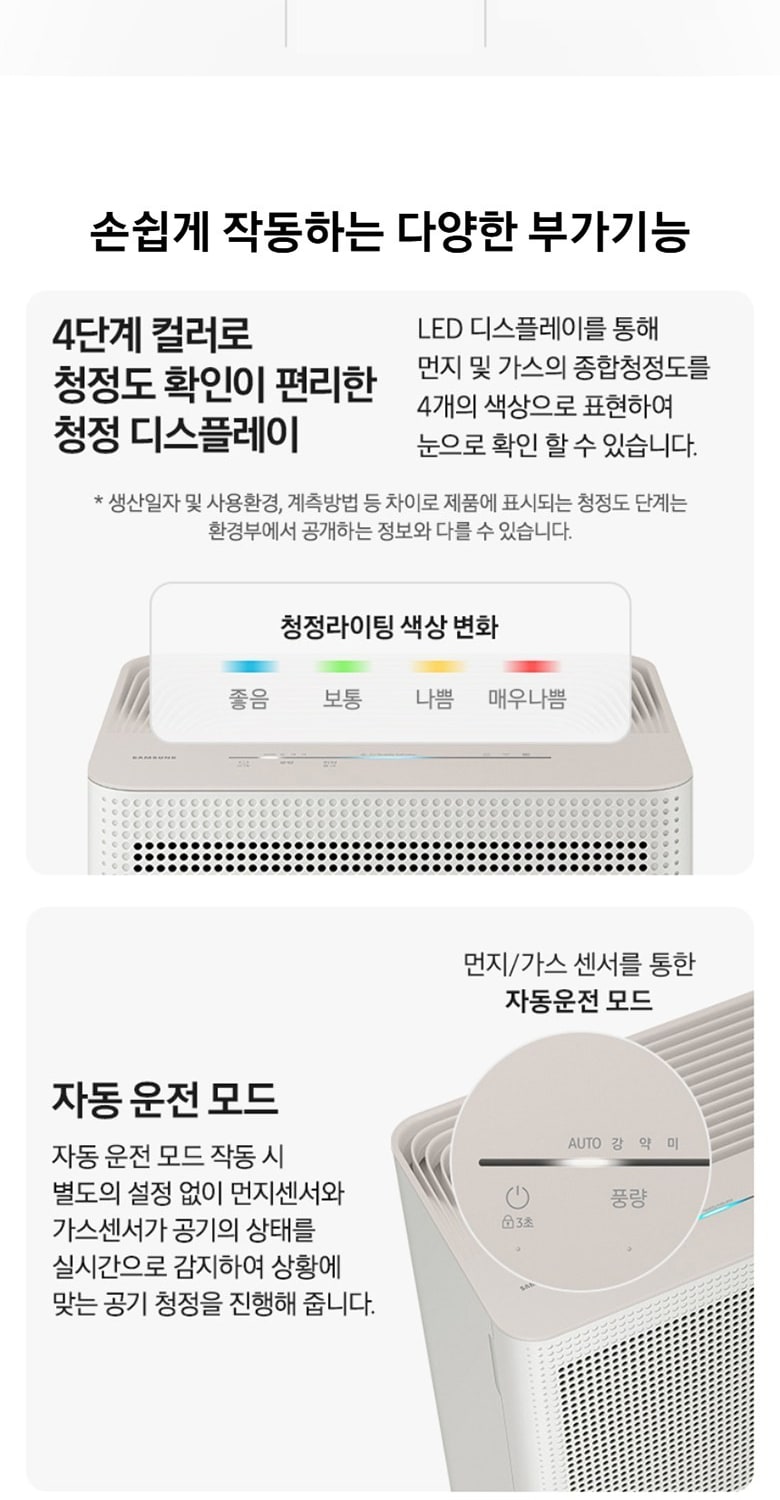 삼성 블루스카이 3100의 극세필터와 집진필터, 숯 탈취필터 구성 안내